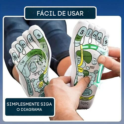 Meias De Massagem Reflexologia nos Pés