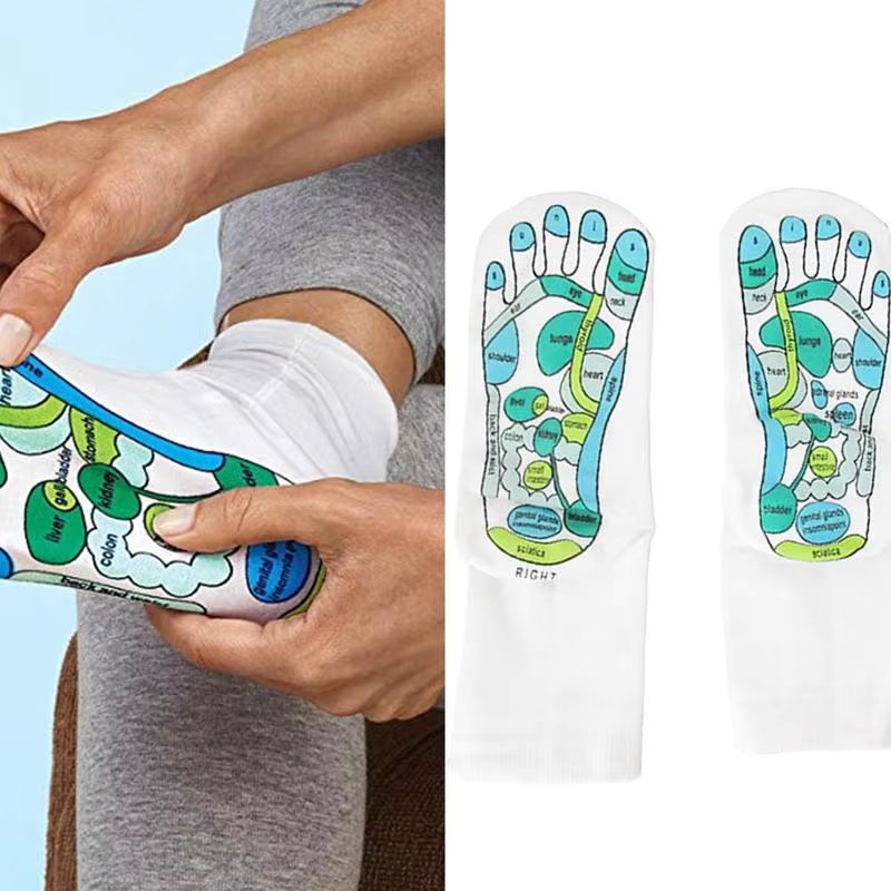 Meias De Massagem Reflexologia nos Pés